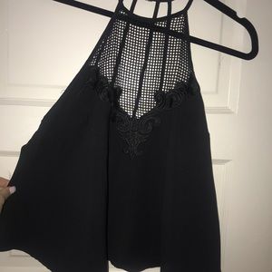 Backless black strappy going out top